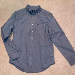American Eagle classic fit grey knit dress shirt, Size: M